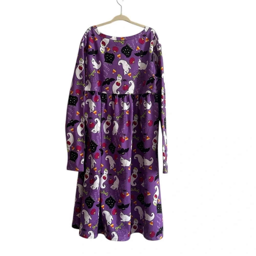 Lolly Wolly Doodle Girl’s Purple Halloween Long Sleeve Dress Size 8/9‎